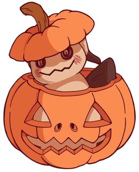 Pumpkin Mimikyu, Pokemon Halloween Mimique Pokemon, Pokemon Halloween Art, Mimikyu Tattoo Ideas, Mimiku Costume, Human Eevee, Stoked Cartoon, Halloween Pokemon Art, Pokémon Doodle, Fall Pokemon