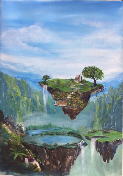 Floating Islands, Floating Island, Island Art, Fantasy Places, Fantasy Map, Matte Painting, Fantasy Art Landscapes, Environment Concept Art, Fantasy Inspiration