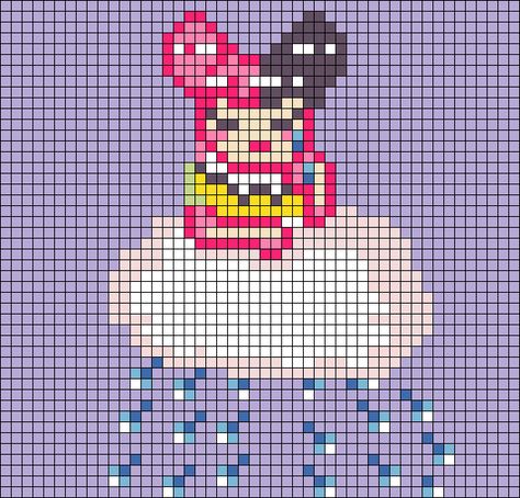 Melanie Martinez Pixel Art Grid, Melanie Martinez Perler Beads, Melanie Martinez Pixel Art, Pixley Art, Melanie Martinez K12, 32x32 Pixel Art Grid, Cute Pixel Art, Pixel Art Maker, Cloud Rain