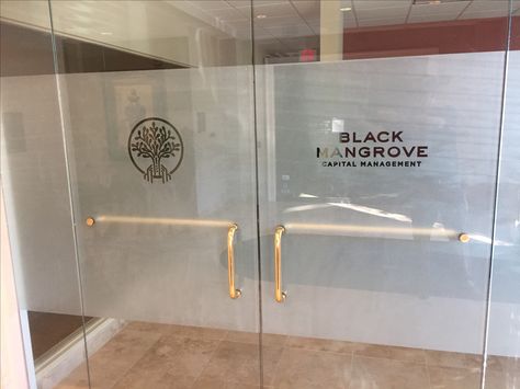 Frosted vinyl logo's in an office environment. #jwdisplays, #frostedvinyl, #office, #glass, vinyl Frosted Glass Design Office Front Doors, Glass Sticker Design Office, Glass Office Doors, Glass Sticker Design, Glass Film Design, Doctor Office Design, Glass Door Design, Door Signage, Frosted Glass Design