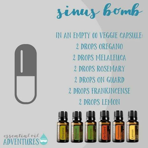 doTERRA Sinus Bomb Essential Oils Sinus, Terra Essential Oils, Doterra Oils Recipes, Benefits Of Essential Oils, Essential Oils For Colds, Doterra Essential Oils Recipes, Essential Oils For Headaches, Essential Oil Remedy, Oil Remedies