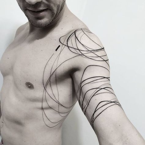 Abstract Lines Tattoo Design, Tattoo Lines Geometric, Abstract Lines Tattoo, Linear Tattoos, Abstract Line Tattoo, Line Tattoo Arm, Tattoo Abstract, Geometric Line Tattoo, Black Line Tattoo