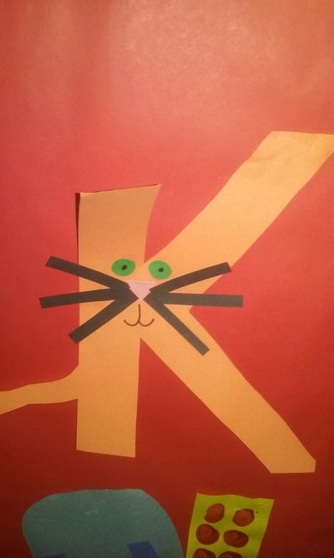 K is for kitten K Is For Kitten Craft, Kitten Craft Preschool, Letter K Crafts For Toddlers, Preschool Letter K, Kitten Craft, Letter K Art, Aa Letter, Letter K Crafts, Tree Preschool