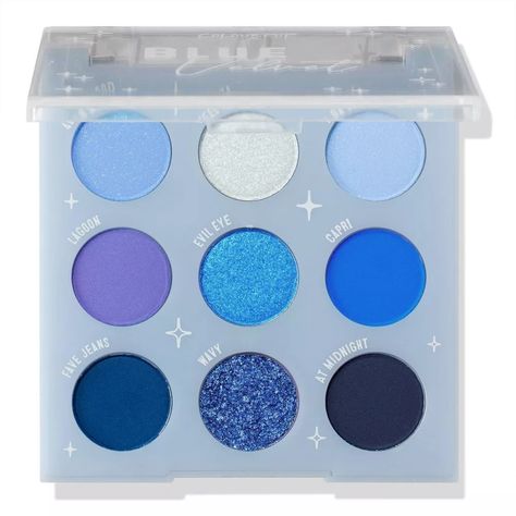 Blue Eyeshadow Pallete, Color Pop Makeup, Sultry Eyes, Blue Eyeshadow Palette, Colourpop Eyeshadow Palette, Beginner Eyeshadow, Colourpop Eyeshadow, Peach Palette, Makeup Package