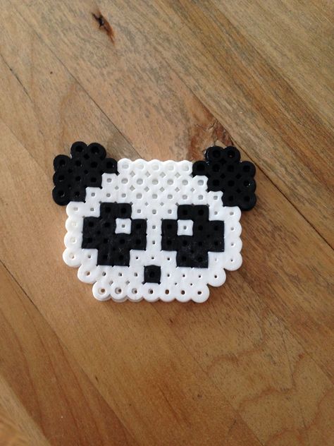 Panda perler beads by MyriamRebel Panda Perler Bead Patterns, Melt Beads Patterns, Hamma Beads Ideas, Easy Perler Bead Patterns, Melty Bead Patterns, Easy Perler Beads Ideas, Pattern Printable, Perler Crafts, Hama Beads Patterns