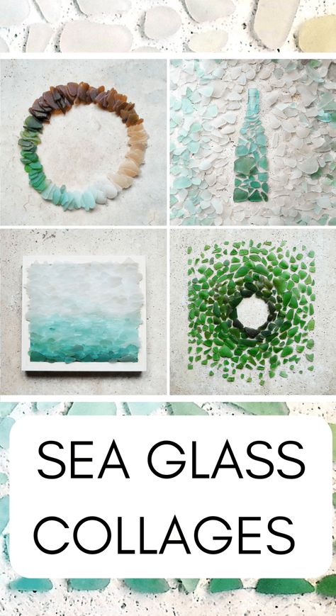 Displaying Sea Glass Ideas, Display Sea Glass Ideas, How To Display Sea Glass Collection, Sea Glass Collection Display, Sea Glass Mosaic Diy, Beach Glass Display Ideas, Ocean Glass Art, Beach Glass Mosaic Diy Ideas, Clear Sea Glass Art