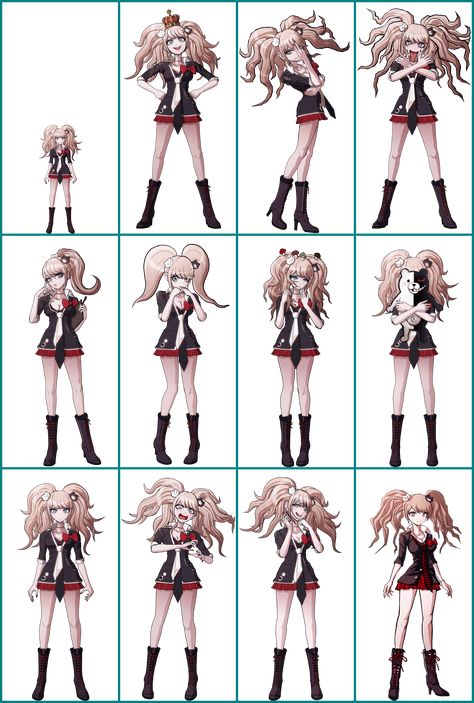 PC / Computer - Danganronpa: Trigger Happy Havoc - Junko Enoshima - The Spriters Resource Junko Pose Reference, Danganronpa Sprites Full, Junko Enoshima Official Art, Junko Enoshima Sprites, Junko Sprites, Junko Enoshima Cosplay, Blingee Emo, Danganronpa Sprites, Danganronpa Junko