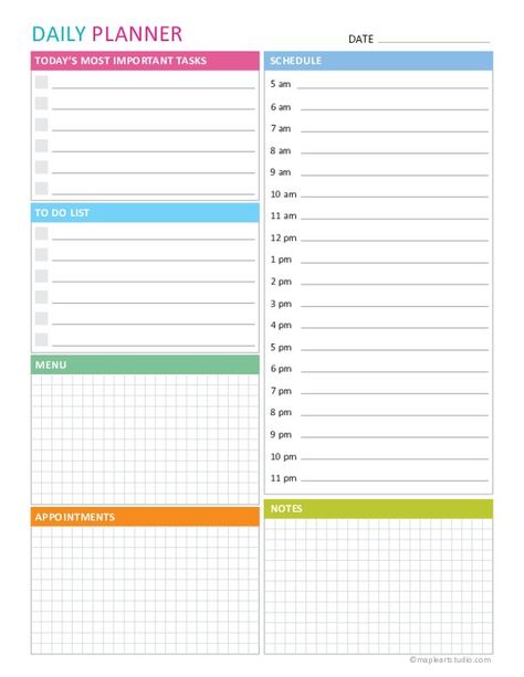 Free Printable Daily Planner with Time Slots Template Planner With Time, Free Printable Daily Planner, Day Planner Template, Advent Calendar Activities, Free Planner Templates, Daily Planner Printables Free, Calendar Activities, Daily Printable, Printable Daily Planner