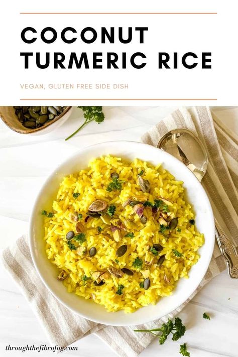 Spiced Coconut Rice, Coconut Turmeric Rice, Recipes With Turmeric, Low Histamine Foods, Turmeric Rice, Fibro Fog, Vegetable Stock Cubes, Low Histamine Diet, Rice Side