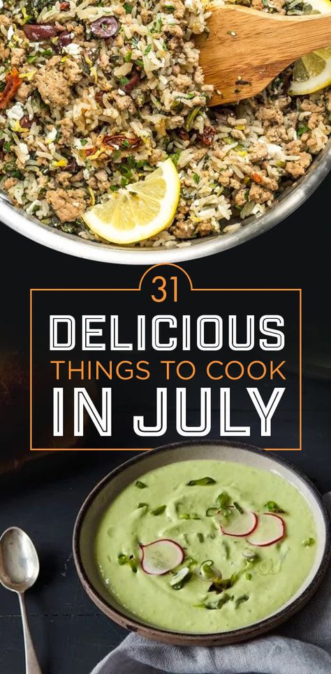 31 Things You Should Cook In July Scrumdiddlyumptious Recipes, Eating Seasonally, Cocktails Easy, 4th Of July Recipes, Festive Recipes, Veggie Skewers, Recipes For Summer, July Recipes, Summer Recipes Dinner