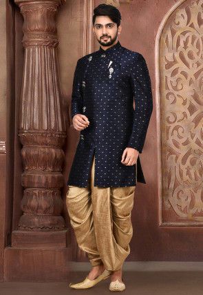 Sharvani For Men Wedding, Blue Bollywood Sherwani With Traditional Drape, Blue Naqshi Sherwani For Diwali, Blue Sherwani For Groom Diwali Occasion, Traditional Blue Sherwani For Semi-formal Occasions, Festive Blue Sherwani For Semi-formal Occasions, Royal Blue Sherwani, Tamil Groom, Kids Saree