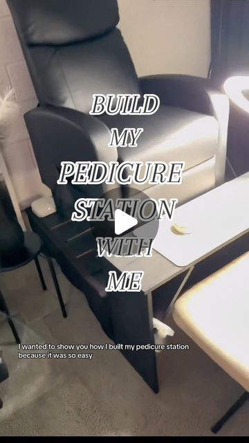 UBoujee Beauti on Instagram: "Day 6: Building my pedicure station! 💅🏾✨ DIY on a budget: I made this platform myself from start to finish! Materials were cheap and easy to find. Future nail techs, you don’t need to break the bank! Watch the process in this reel! #DIYNailTech #BudgetFriendly #RoadTo1K”  Book your appointment through the link in my bio and experience the difference of working with a dedicated professional!  #fyp #explore #acrylic #nailtech #polkcounty #davenport #kissimmee #lashtech" Professional Pedicure Products, Raised Pedicure Platform, Outdoor Nail Salon Ideas, Custom Pedicure Station, Platform For Pedicure Chair, Recliner Pedicure Station, Corner Pedicure Station, Pedicure Suite Ideas, Diy Pedicure Platform