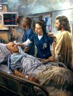 God watches over the patients, the nurses, and the physicians. The Healer, Original Memes, Nurse Rock, Prophetic Art, Pictures Of Jesus Christ, Ayat Alkitab, Jesus Art, Jesus Pictures, Homeland Security