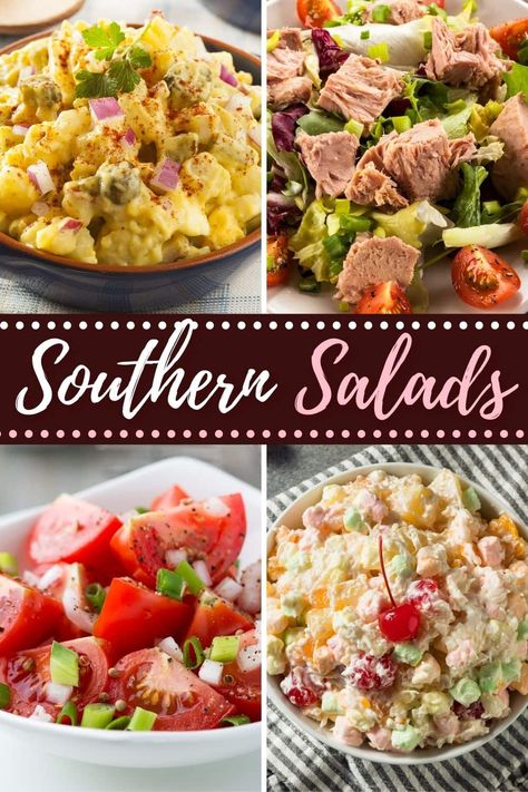 Classic Southern Salad, Southern Living Salads, Country Salad Recipes, Soul Food Salad, Southern Salads Deep South Dish, A Southern Soul Recipes, Southern Living Recipes Summer, Southern Summer Recipes Dinner, Barbecue Salads Side Dishes