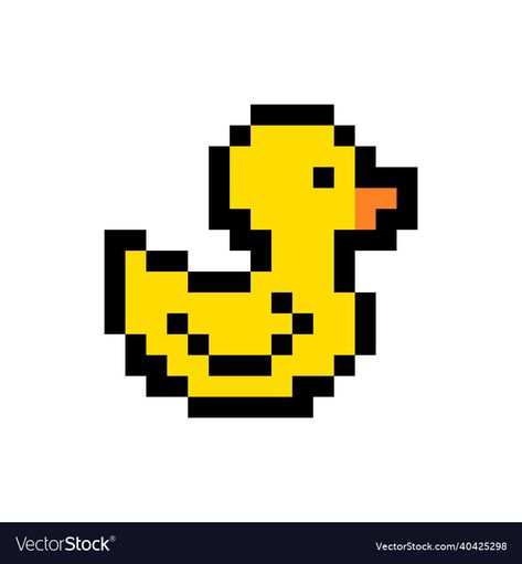 Pixel Art Illustration, Yellow Pixel Art, Cute Pixel Art Aesthetic, Duck Pixel Art, Frog Pixel Art, Pixel Art Icon, Yellow Drawing, Image Pixel Art, Pixel Png