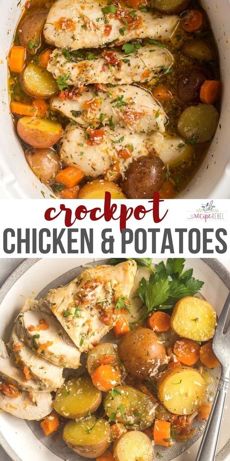 Crockpot Chicken And Potatoes, Butter Herb, Chicken Breast Crockpot Recipes, Crockpot Chicken Healthy, Crockpot Chicken Breast, Dinner Quick, Chicken Crockpot Recipes Easy, Easy Crockpot Dinners, Chicken And Potatoes