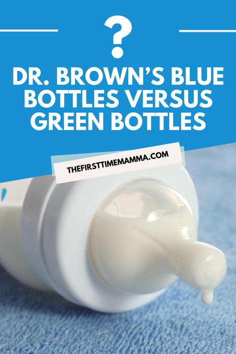 Are you wondering which ones to choose between Dr. Brown's blue bottles versus green bottles? This post contains the pros and cons of the two bottles and how to make the right choice Dr Browns Bottles, Dr Brown Bottles, Minimalist Baby Registry, Baby Preparation, Baby Essential Checklist, Dr Browns Baby Bottles, Essentials Checklist, Dr Brown, Baby Shower Registry