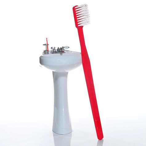 Common But Uncommonly Oversized Items Giant Toothbrush, Kids Interior Design, Dentist Office, Kids Interior, Guest Bathroom, Everyday Items, The Bathroom, Professions, Bright Colors