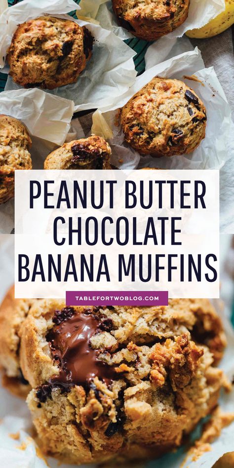 Peanut Butter Banana Chocolate Muffins, Peanut Butter Chocolate Banana, Nutella Muffin, Muffins Blueberry, Peanut Butter Banana Muffins, Morning Glory Muffins, Banana Muffin, Chocolate Muffin, Donut Muffins