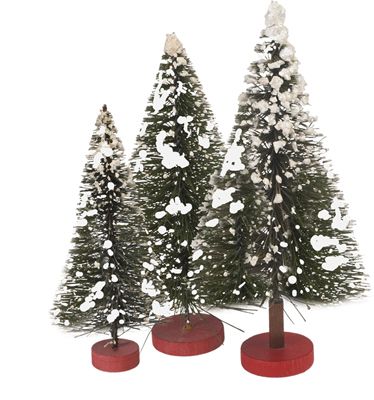 Item # 2017 | Large Green Bristle Trees | Primitives by Kathy Bottlebrush Trees, White Tips, Snowy Christmas, Brush Trees, Primitives By Kathy, White Tip, Christmas Color, Red Tree, Green Bottle