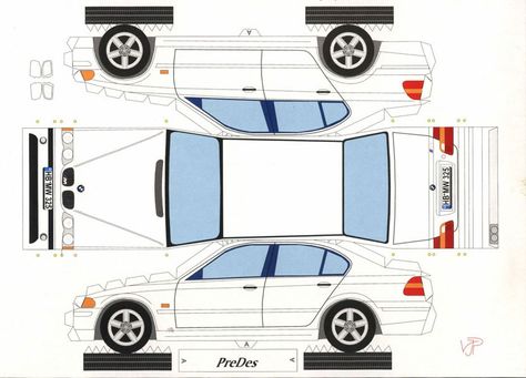 Bmw Z1, Car Papercraft, E46 Sedan, Paper Model Car, Carros Bmw, Bmw 325, Paper Car, Paper Toys Template, Toy Cars For Kids