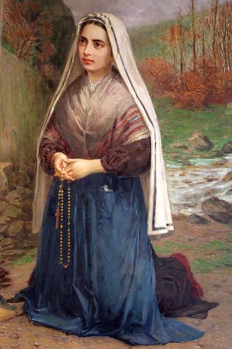 http://www.lourdes-water.org Bernadette Soubirous | par MANOLO GUALLART Santa Bernadette, St Bernadette Soubirous, Saint Costume, St Bernadette Of Lourdes, Bernadette Soubirous, مريم العذراء, Santi Cattolici, Vintage Holy Cards, Lady Of Lourdes