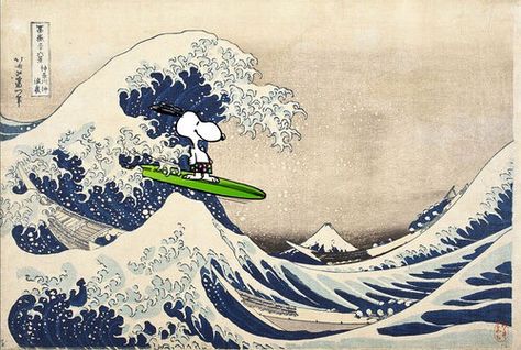 Snoopy surfing on wave Asian art Snoopy Poster Print, Snoopy Laptop Wallpaper, Snoopy Poster, Snoopy Art, Snoopy Wallpaper, Snoopy Pictures, Snoop Dog, Snoopy Love, Charlie Brown And Snoopy