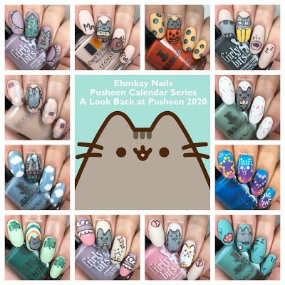 ehmkay nails: Pusheen Calendar Series: A Look Back at 2020 Pusheen Calendar, Pusheen Christmas, Pusheen Birthday, Witch Nails, Nails 2018, Happy Images, Pusheen Cat, Post Holiday, Cat Nails