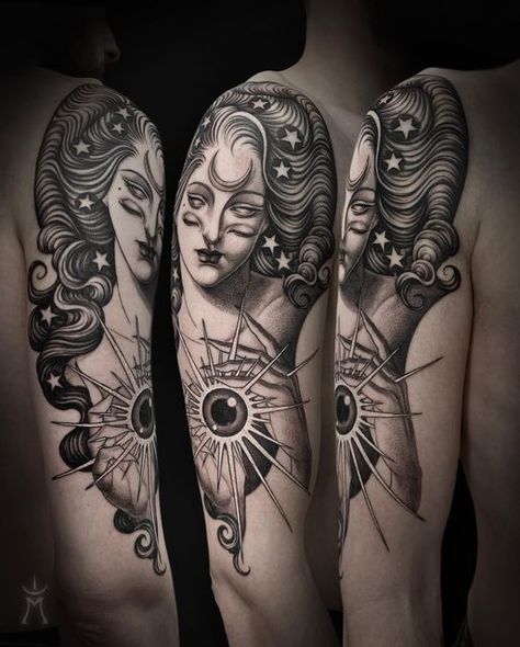 Soon Tattoo, Esoteric Tattoo, Magnolia Tattoo, Tarot Tattoo, London Brighton, The High Priestess, Witch Tattoo, Fantasy Tattoos, High Priestess