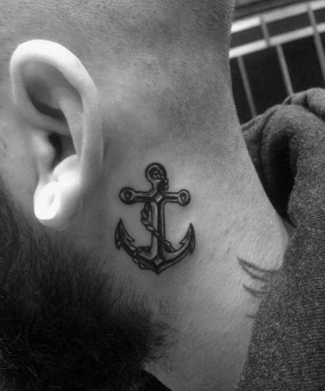 Tattoo Neck Men, Small Rib Tattoos, Best Neck Tattoos, Small Neck Tattoos, Small Tattoo Placement, Tattoo Neck, Small Tattoos With Meaning, Neck Tattoo For Guys, Back Of Shoulder Tattoo