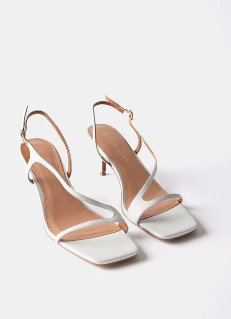 Women's Heels | Ladies Strappy, Wedge & Espadrille Heels | Mint Velvet White Leather Sandals, White Minimalist, Mint Velvet, Wedding Guest Dress Summer, Black Wrap Dress, Kitten Heel, Work Shoes, Girls Shopping, Low Heels