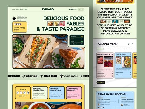 Fabland - Restaurant Website UI Design by Zumur Deb Cafe Website Design, Food Delivery Website, Website Branding Design, Food Website Design, Website Ui Ux Design, Cafe Website, Website Ui Design, Restaurant Website Design, Meat Restaurant