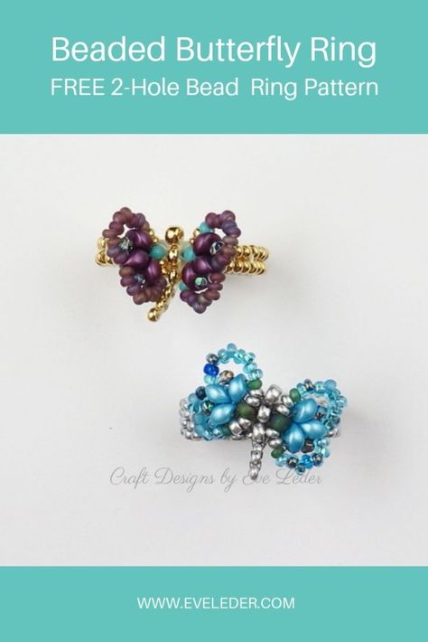 Butterfly Ring — FREE beading tutorial on how to make a beaded butterfly ring. Beaded Butterfly Ring, Stitch Ring, Bug Ring, Free Beading Tutorials, Beads Rings, Butterfly Project, Bead Rings, Beaded Butterfly, Bead Weaving Tutorials