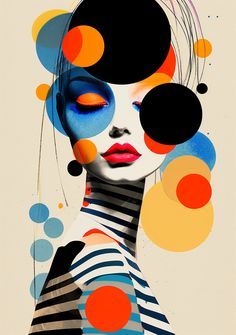 Abstract Art Woman, Best Painting Ever, Best Paintings, Americana Tattoo, Scratchboard Art, Collage Art Projects, Abstract Woman, Abstract Face Art, Abstract Digital Art