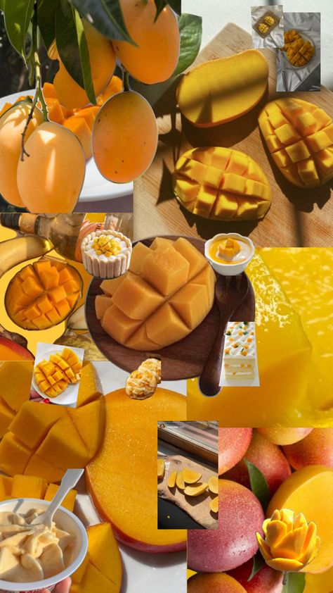 Mango Aesthetic Fruit, Mango Aesthetic, Fruit Collage, Aesthetic Fruit, Fruit Aesthetic, Mango Ice Cream, Mango Cake, Aesthetic Collage, Not Mine