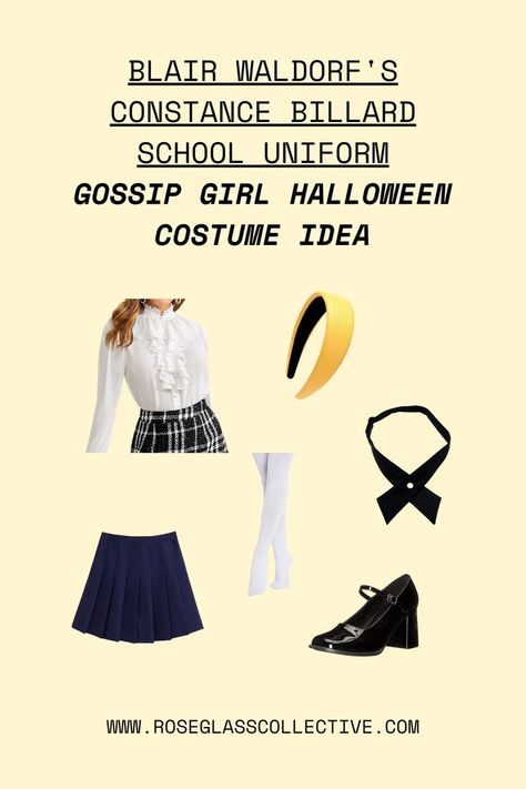 Blair Waldorf was and always will be that girl! If you or one of your friends want to be someone iconic for Halloween, you gotta go as some of the original Gossip Girls! I picked out some legendary Blair Waldorf outfits for you and even included product links! Check them out on the blog #gossipgirl #blairwaldorfoutfits #blairwaldorfcostume Gossip Girl School Uniform, Blair Waldorf Halloween, Blair Waldorf Costume, Gossip Girl Halloween Costume, Waldorf Halloween, Most Popular Outfits, Iconic Halloween Costumes, Blair Waldorf Outfits, Blair Waldorf Gossip Girl