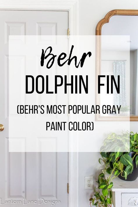 Behr Dolphin Fin is such a pretty gray paint color that pairs well with any design style and looks great in every room. If you are looking for the perfect gray paint color, look no further. Come see how I painted my interior doors with Behr Dolphin Fin. Behr Dolphin Fin is one of Behr's most popular gray paint colors Perfect Gray Paint Color, Behr Dolphin Fin, Behr Silver Drop, Behr Paint Colors Grey, Popular Grey Paint Colors, Perfect Grey Paint Color, Dolphin Fin, Perfect Grey Paint, Warm Gray Paint