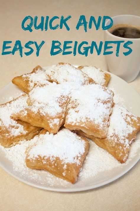 Beignets Recipe Easy, Easy Beignets, Beignets Easy, Breakfast Scones, Beignet Recipe, King Cakes, Powder Sugar, Frozen Puff Pastry, Puff Pastry Recipes