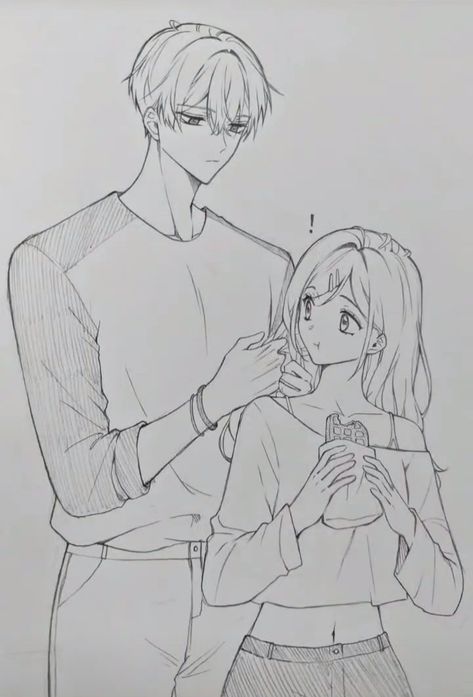 Romantic Drawings Of Couples Sketches Anime, Anime Couple Drawing Sketches, Couple Anime Sketch Ideas, Cute Couple Drawings Sketches Anime, Cute Couple Sketch Romantic, Girl And Boy Couple Drawing, Cute Anime Couple Sketch, Anime Couple Sketch, Boy And Girl Sketch