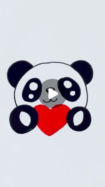 Creative Drawing for kids on Instagram: "How to draw a cute panda with heart🐼❤️ #reels #draw #drawing #art" Easy Cats Drawing, Face Cute Drawing, How To Draw A Panda, Number Drawing For Kids, How To Draw Panda, Panda Drawing Easy, Easy Animals To Draw, Draw Panda, Draw A Panda