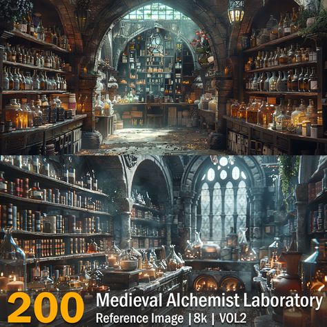 Medieval Alchemist Laboratory | Reference Images | 8K | VOL2,  on ArtStation at https://www.artstation.com/artwork/YBAn56 Medieval Door, Reference Images, Concept Art, Art