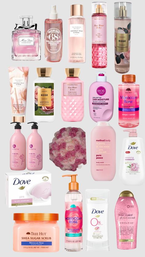 Rose smell good!🌹💐💌 Rose Smell, Makeup Bag Essentials, Body Hygiene, Basic Skin Care Routine, Bath And Body Works Perfume, Body Smells, Shower Skin Care, Perfect Skin Care Routine, Pretty Skin Care