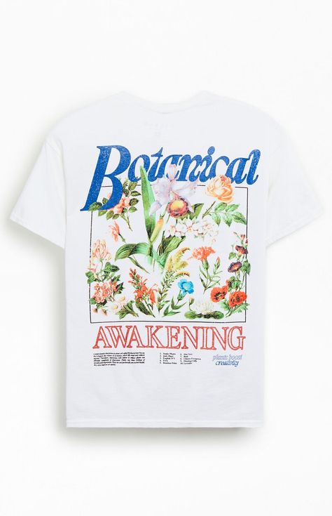 Botanical Awakening T-Shirt Men’s Graphic Tees, Flower Graphic Tee, Minimal Shirt Design, Slim Fit Cargo Pants, Pacsun Mens, Guy Stuff, Retro Graphic Tees, Color Shirt, Kids Swimwear