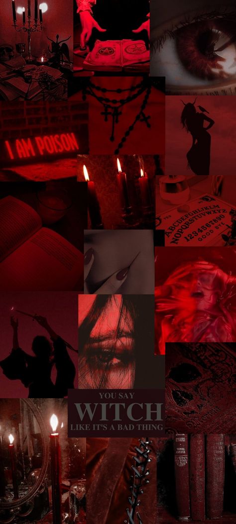 Red witch aesthetic wallpaper Black And Red Witch Aesthetic, Goth Witch Aesthetic Wallpaper, Witch Moodboard Aesthetic, Vampire Witch Aesthetic, Vampire Ritual, Witch Background Wallpapers, Gothic Red Aesthetic, Dark Witch Wallpaper, Red Fairy Aesthetic