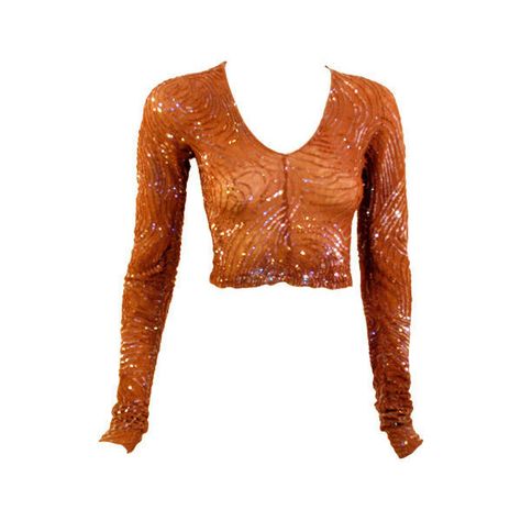 Preowned Giorgio Di Sant' Angelo Copper Stretch Mesh Sequined Top,... ($695) ❤ liked on Polyvore featuring tops, jackets, brown, stretchy crop top, 80s crop top, zipper crop top, stretch crop top and sequin crop top White Mesh Shirt, White Sequin Top, Vintage Sequin Top, White Mesh Top, 80s Crop Top, Zip Crop Top, Cropped White Shirt, Stretchy Crop Tops, Brown Crop Top