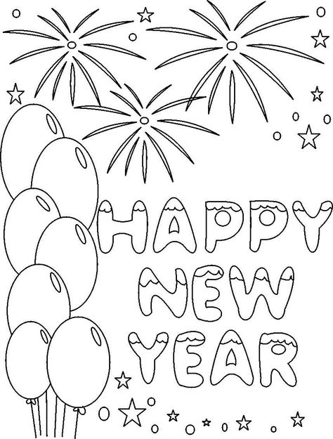 new year's coloring pages | Happy New Year Coloring Printable Pages: Happy new… New Years Drawing Ideas, New Year's Drawings, Firework Colors, Kids Net, New Year Coloring Pages, New Year Fireworks, New Year's Crafts, Printable Coloring Sheets, Halloween Coloring Pages