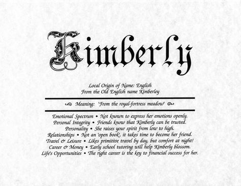 The Kimberly.... Kimberly Meaning, Kimberly Name, K Letter Images, Heartless Quotes, Old English Names, Personal Integrity, Name Wallpaper, Good Morning Inspirational Quotes, Morning Inspirational Quotes