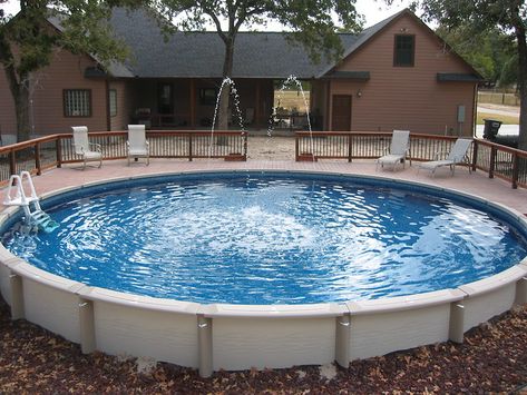 Large Round Above Ground Pool - Wilson County | 30 ft. Round… | Flickr Above Ground Pool Inground, Patio Plan, Oberirdischer Pool, Stock Tank Swimming Pool, Tank Swimming Pool, Round Above Ground Pool, Inground Pool Designs, Piscina Intex, Pool Deck Plans