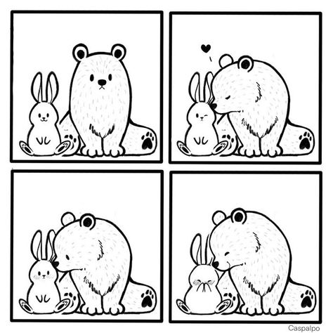 Artist Shows The Daily Life Of A Couple Formed By A Bear And A Rabbit And This Is Very Cute Bear And Rabbit, Bear And Bunny, Cute Couple Comics, Some Bunny Loves You, Couples Comics, Bear Tattoo, Sonic Fan Characters, Bunny And Bear, Cute Desktop Wallpaper