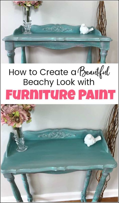 When painting furniture make sure to use quality furniture paint products. See how to paint furniture in layers for a beach style finish with chalk paint. #paintedfurniture #furniturepaint #layeringpaint #beachstyle #paintedtable #chalkpaintedfurniture #paintingfurniture Beachy Furniture, Coastal Decorating Ideas, Furniture Make, How To Paint Furniture, Wood Coffee Table Rustic, Blue Painted Furniture, Beach Diy, Furniture Paint, Painting Furniture